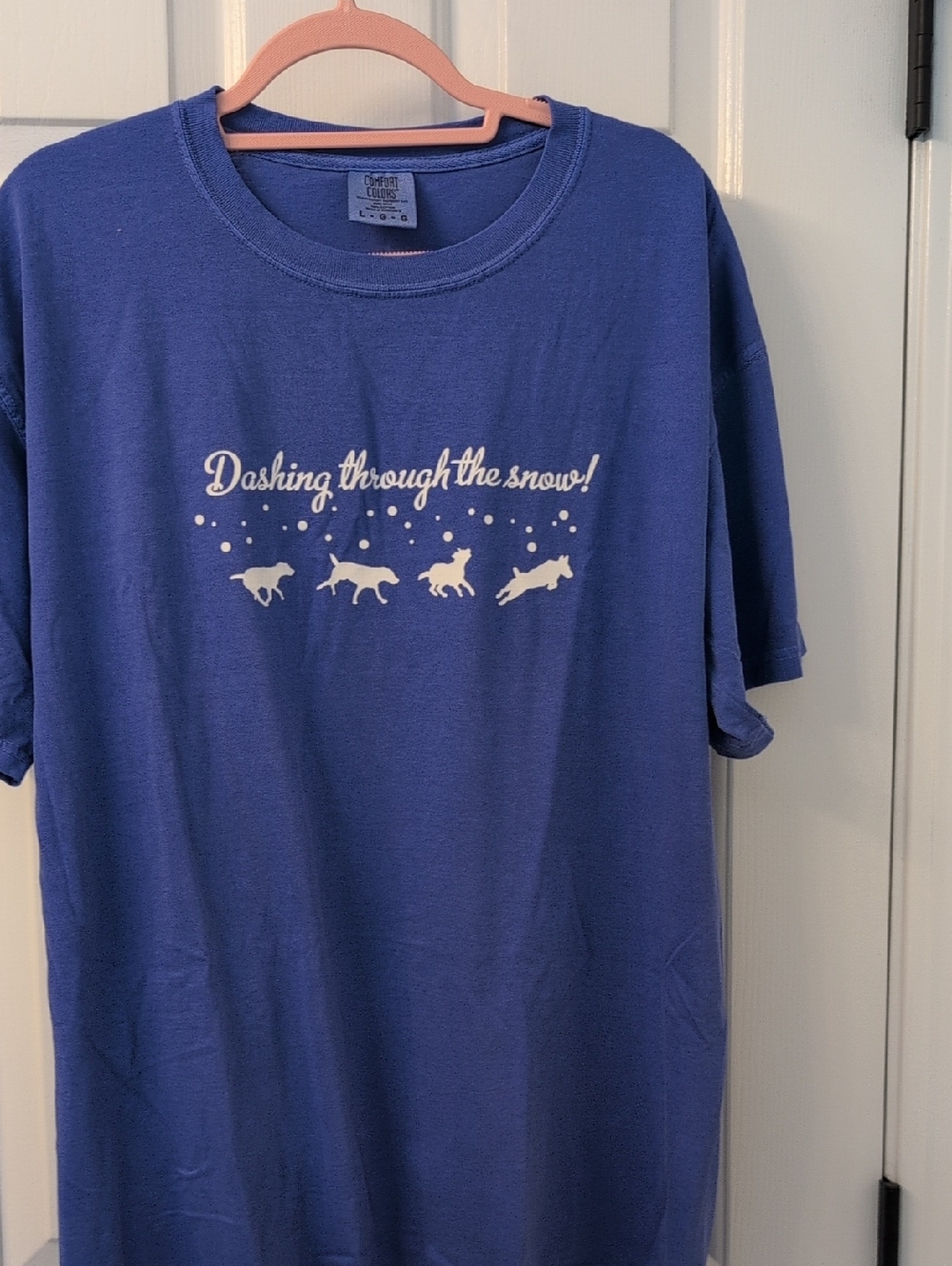 Blue 'Dashing Through the Snow' Graphic Tee Mens